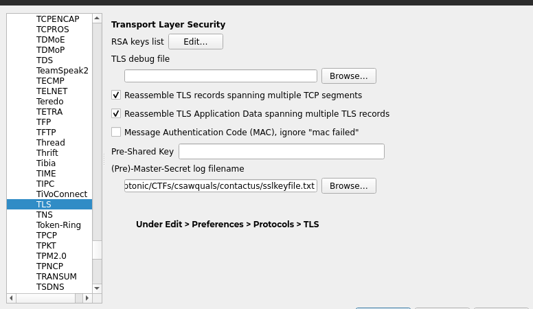 TCP stack SSL key file upload